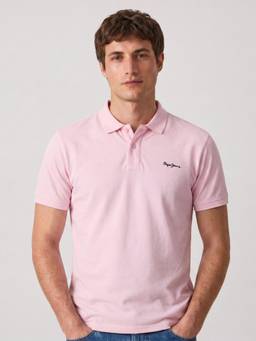 Pepe Jeans - Men Pink Solid/Plain Pure Cotton Polo T-Shirt