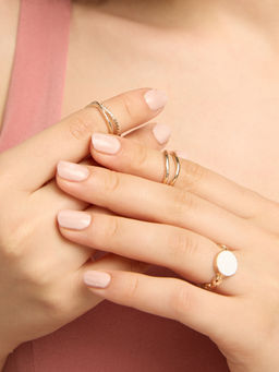 Pipa Bella by Nykaa Fashion - Set of 3 Chic Gold Plated Rings Combo