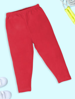KiddoPanti - Girls Solid Capri Leggings - Coral