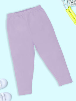 KiddoPanti - Girls Solid Capri Leggings - Purple