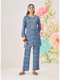 Lakshita - Blue Embroidered Co-ord Set