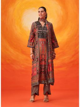 Lakshita - Grey Printed Kurta With Pant and Dupatta