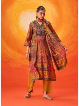 Lakshita - Mustard Printed Kurta With Pant and Dupatta