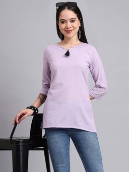 Aayusika - Purple Cotton Solid Top