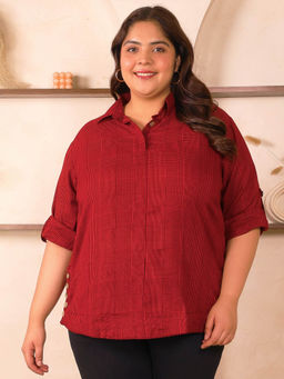 Indietoga Plus Size - Indietoga Women Checkered Rayon Casual Top