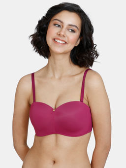 Zivame - Innovation Padded Non-Wired 3/4th Coverage Strapless Bra - Raspberry Radiance