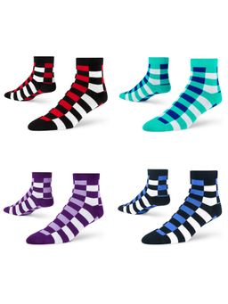Dynamocks - Men and Women Ankle Length Socks - Free Size - Pack of 4 Pairs