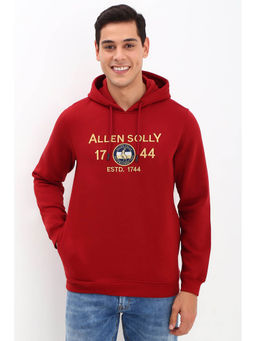 Allen Solly - Men Maroon Regular Fit Solid Full Sleeves Sweatshirt