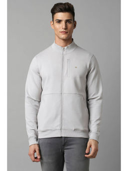 Louis Philippe - Men Grey Regular Fit Solid Full Sleeves Jacket