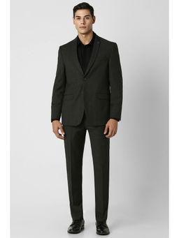 Van Heusen - Men Grey Slim Fit Checks Full Sleeves Suits (Set of 2)