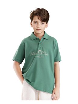 RARE ONES - Aimo Green Cotton Half Sleeve Hd Print Polo T-shirt - Rare Ones By Rare Rabbit