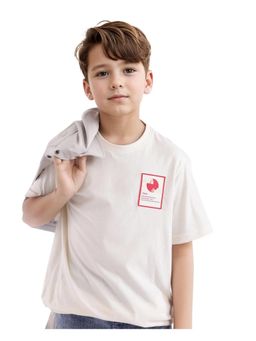 RARE ONES - Citz Off White Cotton Half Sleeve Solid T-shirt - Rare Ones By Rare Rabbit