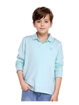 RARE ONES - Flit Pastel Green Cotton Poly Full Sleeve Collar Solid Polo T-shirt - Rare Ones By Rare Rabbit