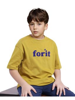 RARE ONES - Forit Fluorescent Green Cotton Half Sleeves Towel T-shirt - Rare Ones By Rare Rabbit