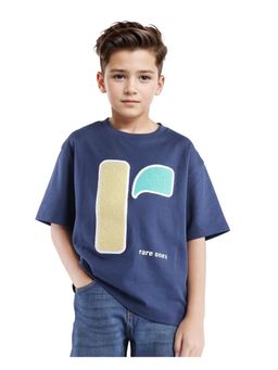 RARE ONES - Frodo Navy Blue Cotton Poly Half Sleeve Towel T-shirt - Rare Ones By Rare Rabbit