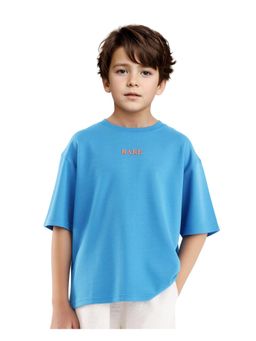 RARE ONES - Herm Fluorescent Blue Cotton Poly Half Sleeve Hd and Cmyk T-shirt - Rare Ones By Rare Rabbit