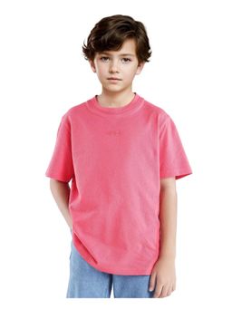 RARE ONES - Heron Fluorescent Pink Cotton Fabric Half Sleeves T-shirt - Rare Ones By Rare Rabbit