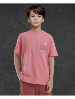 RARE ONES - Mitch Pink Cotton Half Sleeves T-shirt - Rare Ones By Rare Rabbit