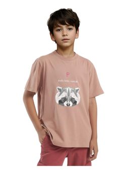 RARE ONES - Nito Pink Cotton Half Sleeves Regular Fit Animal T-shirt - Rare Ones By Rare Rabbit