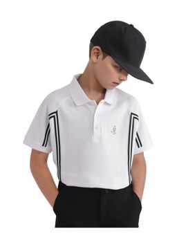 RARE ONES - Pinaco White Cotton Half Sleeve Regular Fit Polo T-shirt - Rare Ones By Rare Rabbit