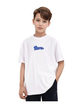 RARE ONES - Ride White Cotton Half Sleeves Oversized Fit Towel T-shirt - Rare Ones By Rare Rabbit