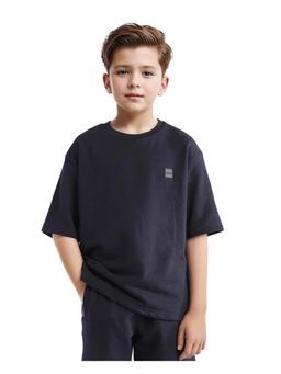 RARE ONES - Sans Black Cotton Poly Half Sleeve Applique T-shirt - Rare Ones By Rare Rabbit