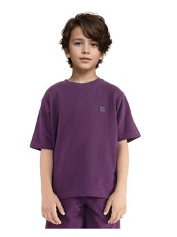RARE ONES - Sans Purple Cotton Poly Half Sleeve Applique T-shirt - Rare Ones By Rare Rabbit