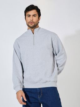 Styli - Grey Solid Relaxed Fir Sweatshirt
