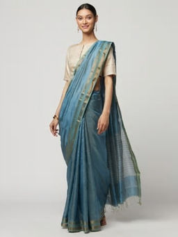 Fabindia - Cotton Silk Zari Striped Sari