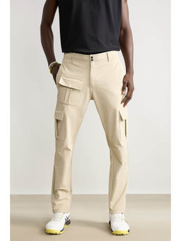 FREAKINS - Men Cream Solid Slim Cargo
