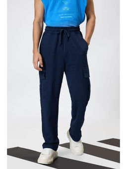 FREAKINS - Relaxed Fit Cotton Knitted Cargo - Navy Blue