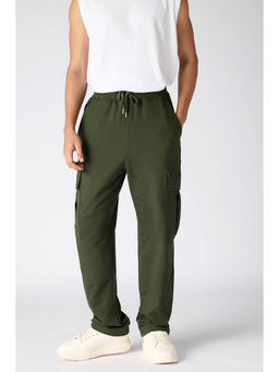FREAKINS - Relaxed Fit Cotton Knitted Jogger Cargo - Olive