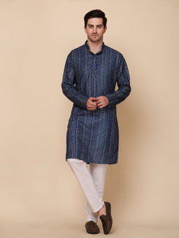 Pro Ethic Style Developer - Blue Kurta With Pyjama For Men