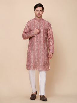 Pro Ethic Style Developer - Peach Kurta With Pyjama For Men