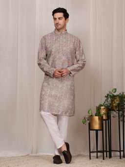 Pro Ethic Style Developer - Brown Kurta With Pyjama For Men
