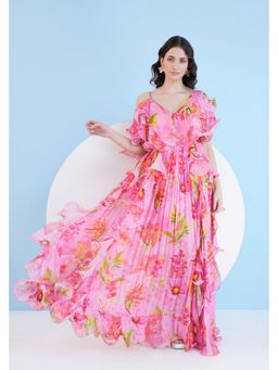 MANDIRA WIRK - Dark Pink Lilium Maxi Dress