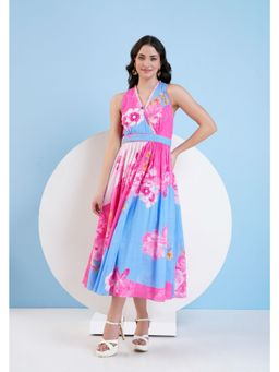 MANDIRA WIRK - Blue Pastoral Midi Dress