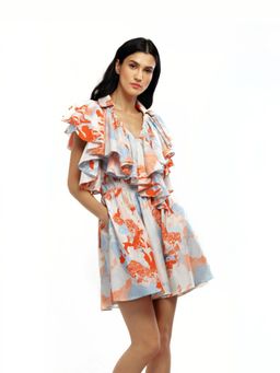 MANDIRA WIRK - Cotton Poplin Printed Short Dress