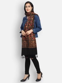 Zamour - Black Embroidered Stole