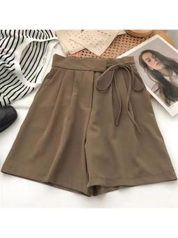 PARTIQ - Brown Solid Mini Skirts