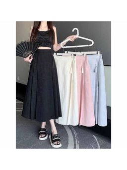 PARTIQ - Black Textured Maxi Skirts