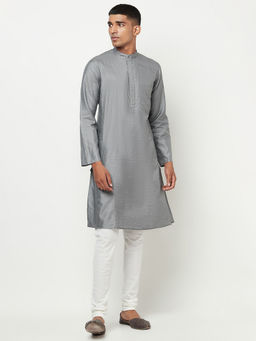 Fabindia - Silk Tussar Spun Slim Fit Long Kurta