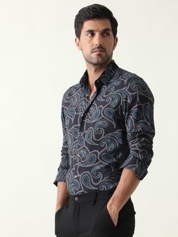 Rare Rabbit - Baxon Black Casual Shirts