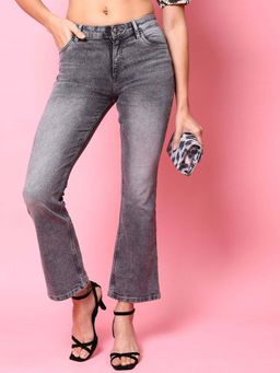 Freehand - Grey Solid Bootcut Fit Jeans