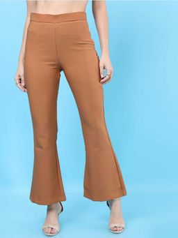 Freehand - Tan Solid Slim Fit Trouser