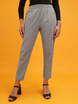 Freehand - Grey Solid Regular Fit Trouser