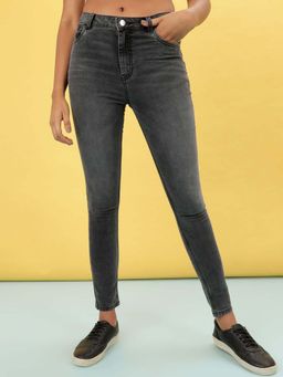 Freehand - Grey Solid Skinny Fit Jeans