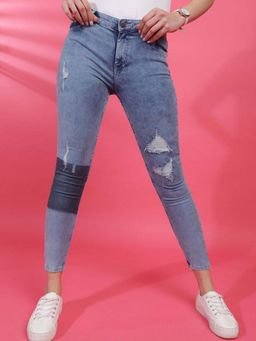 Freehand - Blue Solid Skinny Fit Jeans