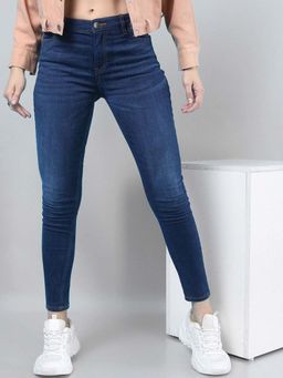 Freehand - Blue Solid Skinny Fit Jeans
