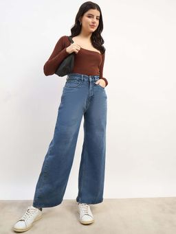 Styli - Blue Solid Straight Fit Jeans